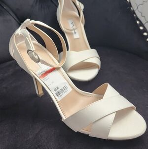 Nina Shoes White Strappy Open-Toe High Heel Sandals